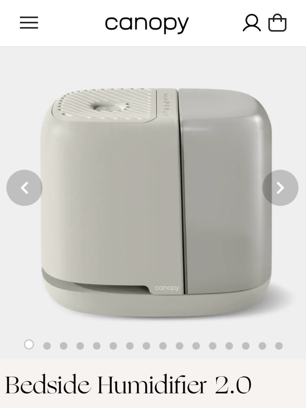 Canopy Bedside Humidifier 2.0 in Moonstruck (2 new filters included)